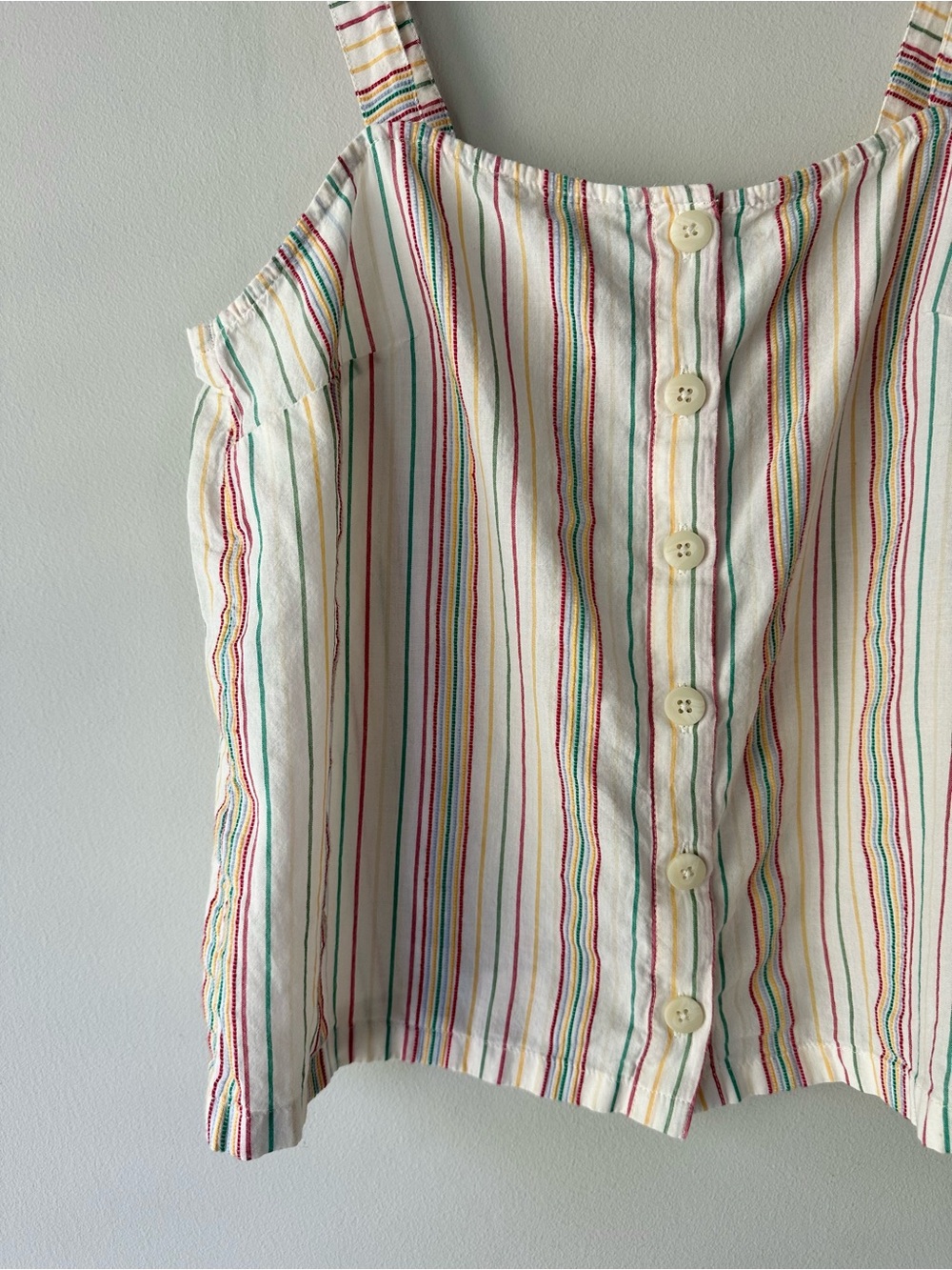 Madewell Striped Button-Front Tank Top - Picture 2 of 8